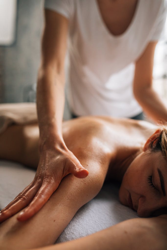 A soothing massage session promoting relaxation and self-care indoors.